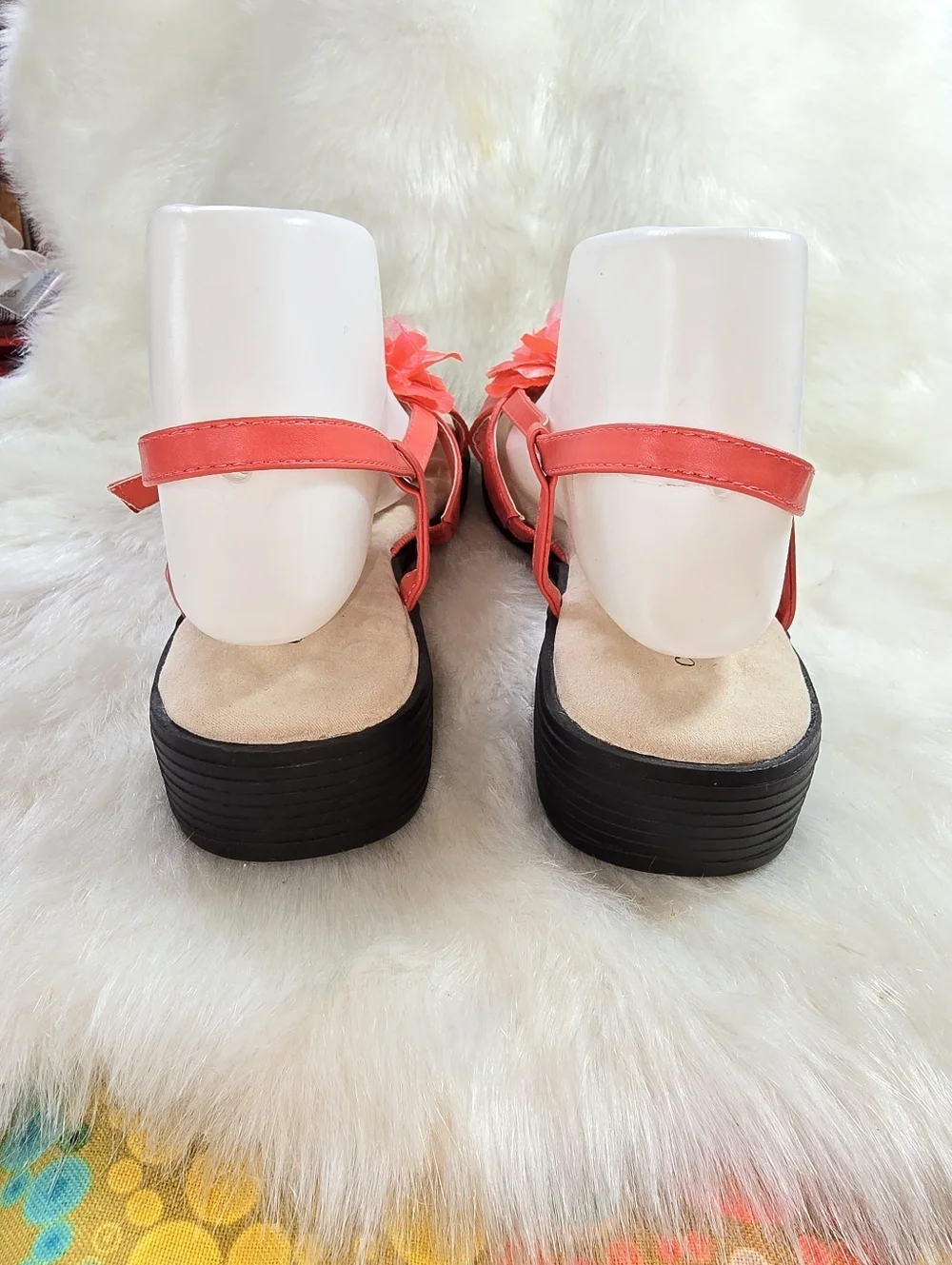 Comfortview Eve Womens Coral Flower Slingback Sandals - Picture 8 of 11